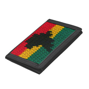 Africa Map African Colors Artisan Crochet Print Tri-fold Wallet