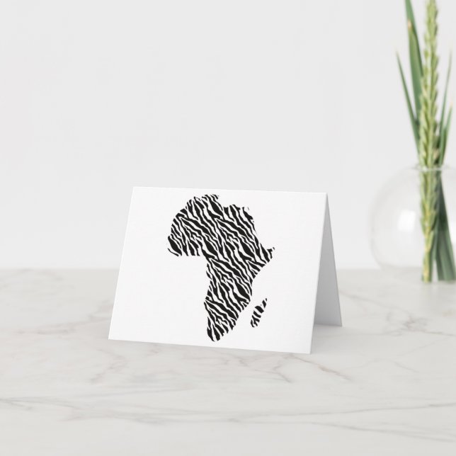 Africa Map African Pride Zebra Pattern Card (Front)