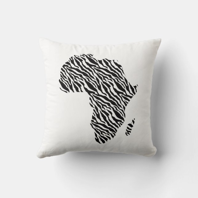 Africa Map African Pride Zebra Pattern Throw Pillow (Back)