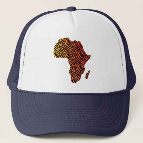 Africa Map African Pride Zebra Pattern Trucker Hat