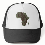 Africa Map African Warrior Artwork Trucker Hat