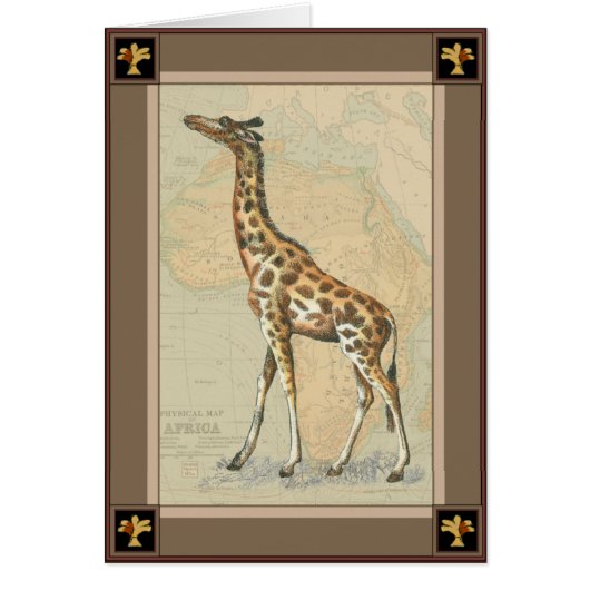 Africa Map and a Giraffe Cards (Front)