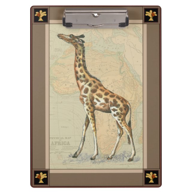 Africa Map and a Giraffe Clipboard (Front)