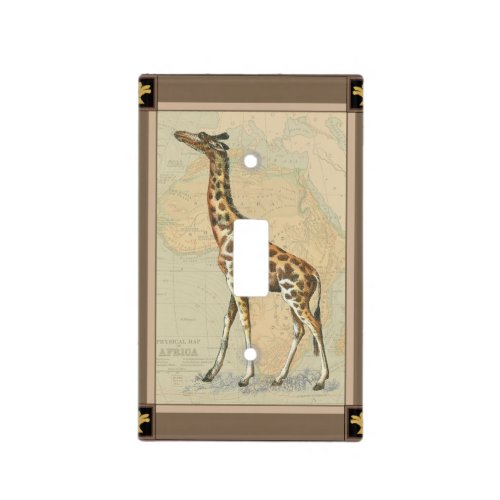 Africa Map and a Giraffe Light Switch Cover