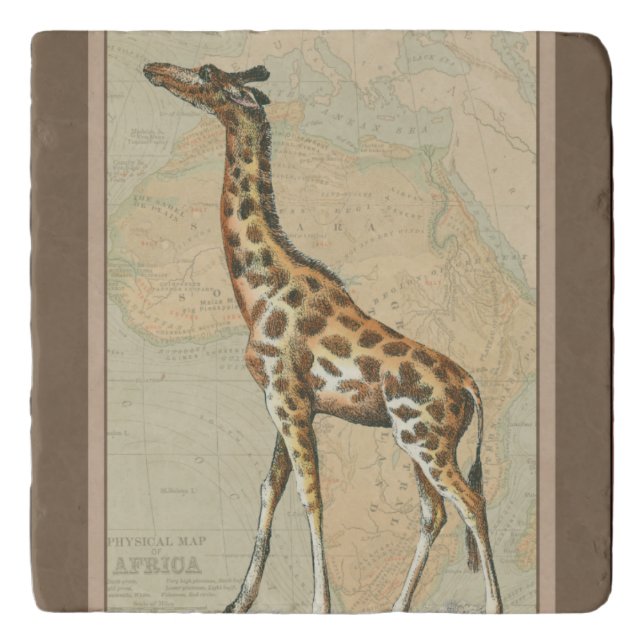Africa Map and a Giraffe Trivet (Front)