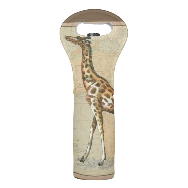 Africa Map and a Giraffe Wine Bag (Back)