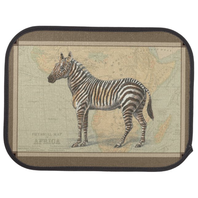Africa Map and a Zebra Car Floor Mat (Rear)