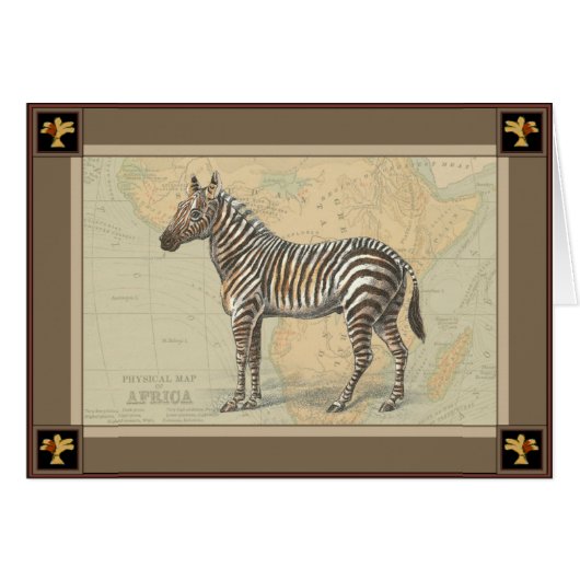 Africa Map and a Zebra Cards (Front Horizontal)