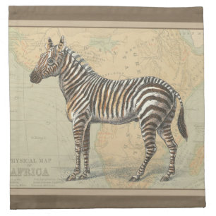 Africa Map and a Zebra Cloth Napkin