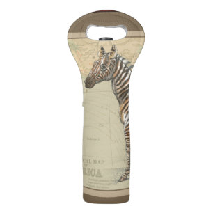 Africa Map and a Zebra Wine Bag