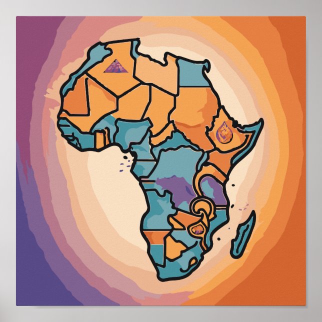 Africa Map art  Poster (Front)