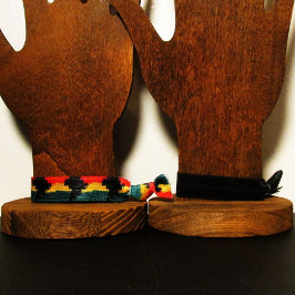 Africa Map Artisan Crochet Print Elastic Wristband Ribbon Hair Tie