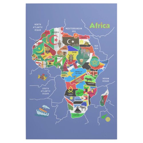 Africa Map Artwork Gallery Wrap