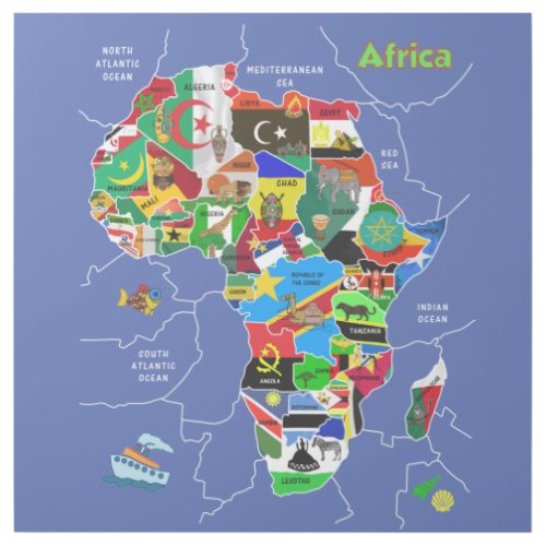 Africa Map Artwork Gallery Wrap