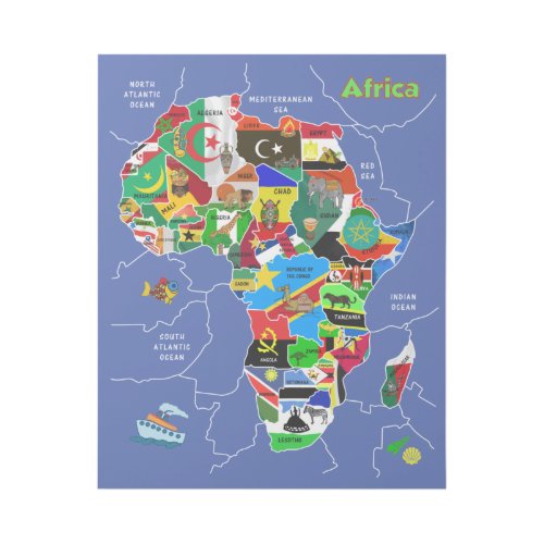 Africa Map Artwork Gallery Wrap