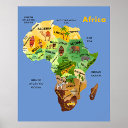 Africa Map artwork Poster | Zazzle