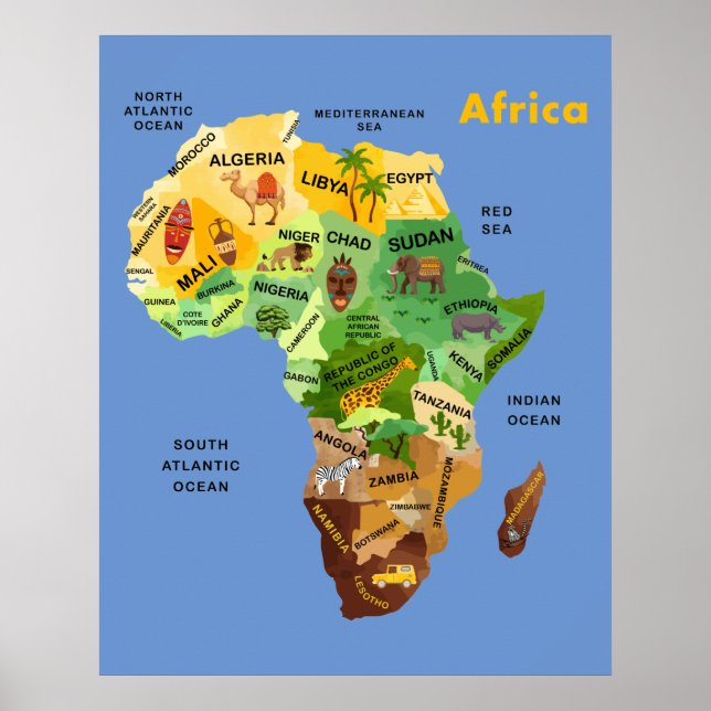 Africa Map artwork Poster (Front)