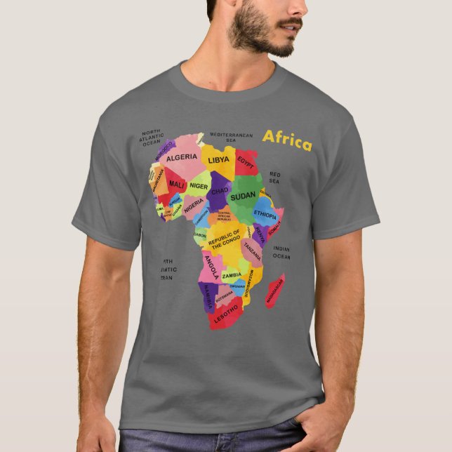 Africa Map Artwork T-Shirt (Front)