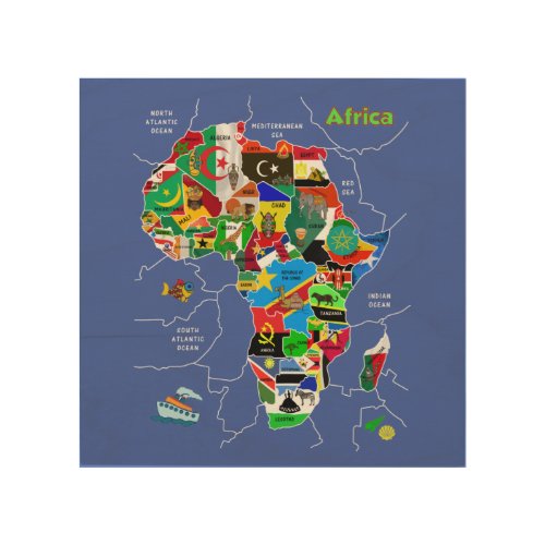 Africa Map Artwork Wood Wall Art