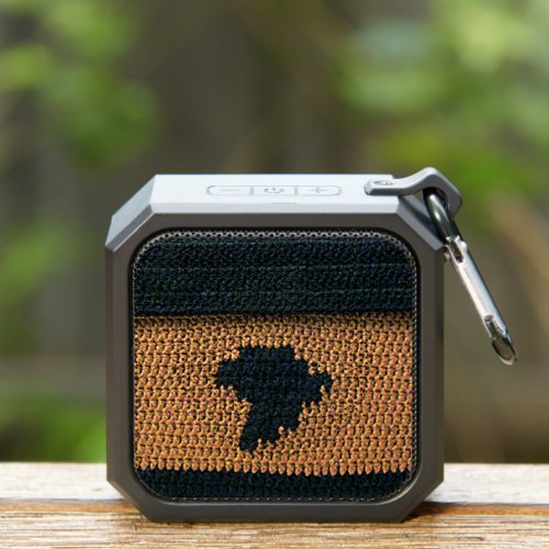 Africa Map Black and Brown Artisan Crochet Print Bluetooth Speaker