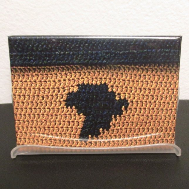 Africa Map Black and Brown Artisan Crochet Print Magnet (Creator Uploaded)