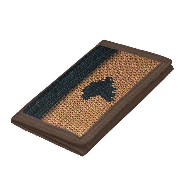 Africa Map Black and Brown Artisan Crochet Print Trifold Wallet (Bottom)