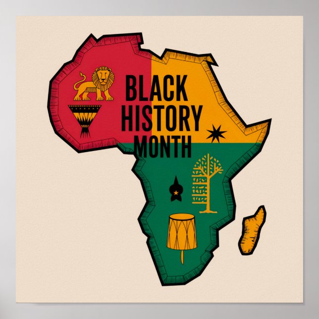 Africa Map Black History Month Poster (Front)