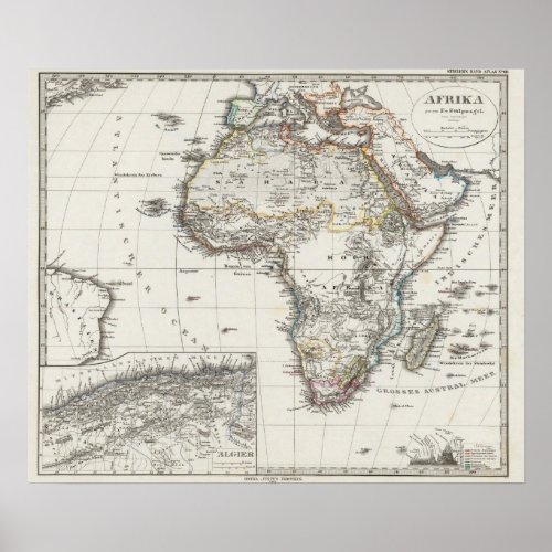Africa Map by Stieler Poster