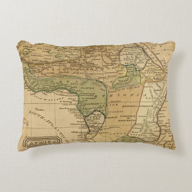 Africa  Map by Worcester Decorative Pillow (Front)