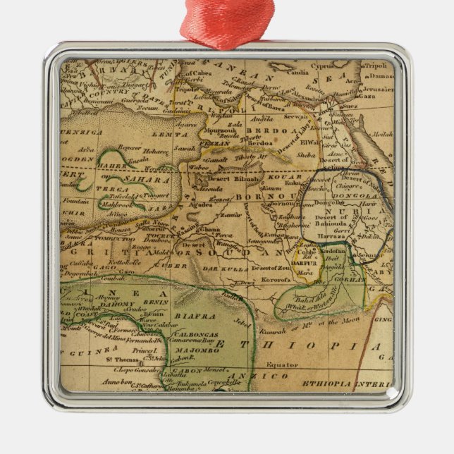 Africa  Map by Worcester Metal Ornament (Front)