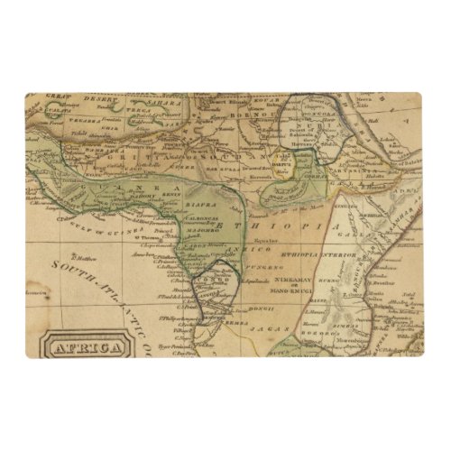 Africa  Map by Worcester Placemat