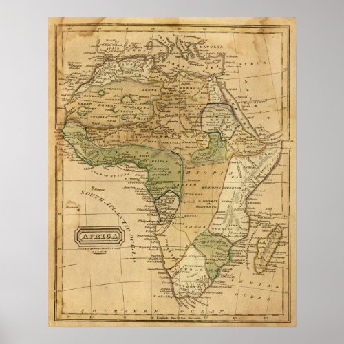 Africa  Map by Worcester Poster