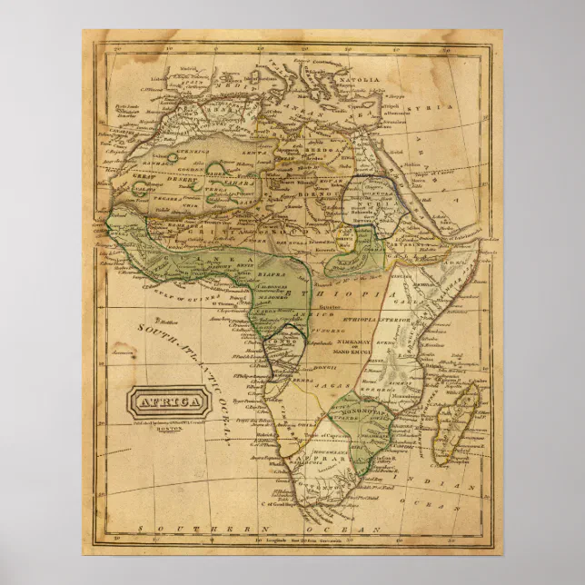 Africa Map by Worcester Poster | Zazzle