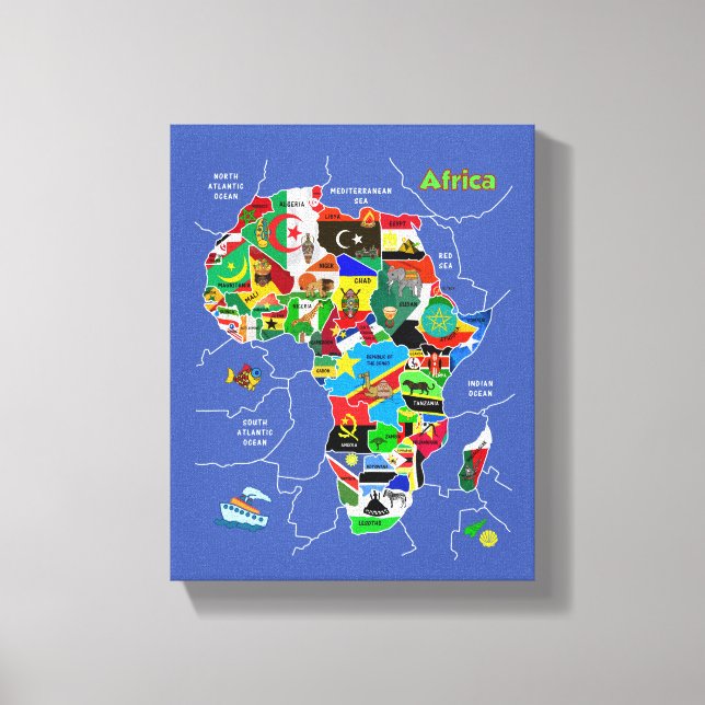 Africa Map Canvas Print (Front)