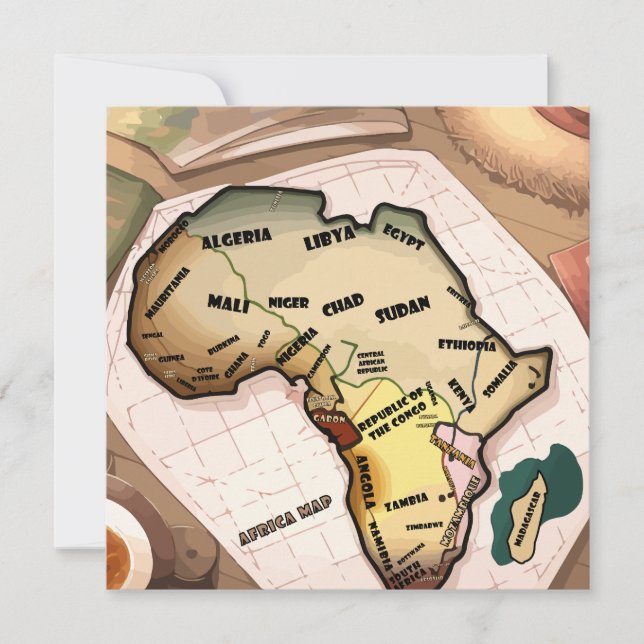 Africa Map card (Front)