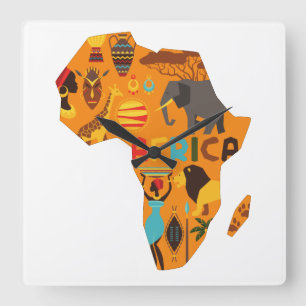 Africa Map Clock