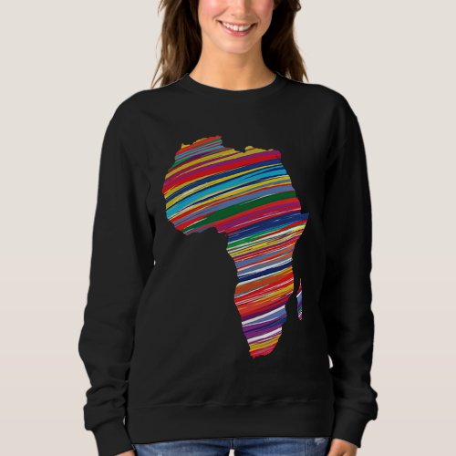 Africa Map Colorful Country Continent Sweatshirt