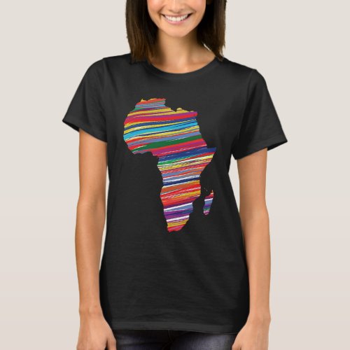 Africa Map Colorful Country Continent T_Shirt