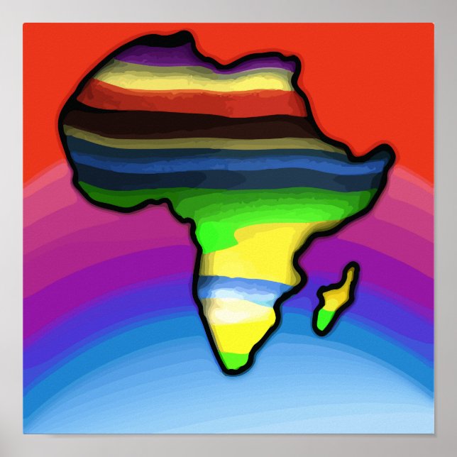 Africa Map colors Poster (Front)