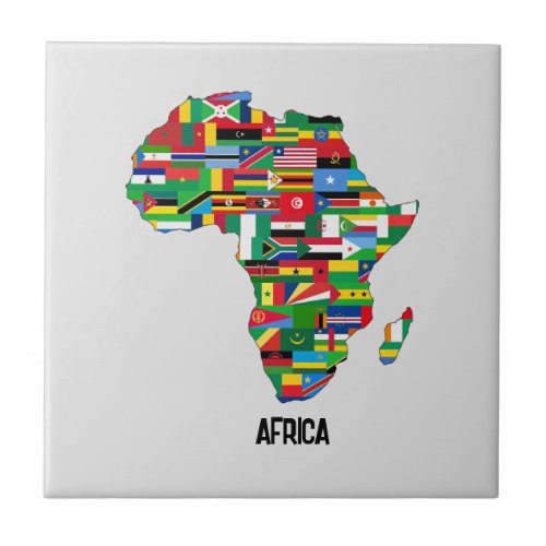Africa Map Continent Ceramic Tile