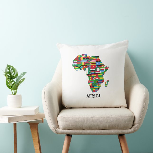 Africa Map Continent Throw Pillow (Chair)