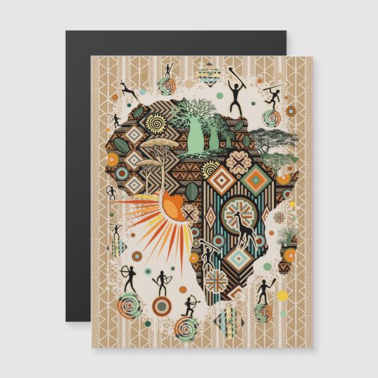 Africa Map Decorative Tribal Elements Pattern (Front/Back)