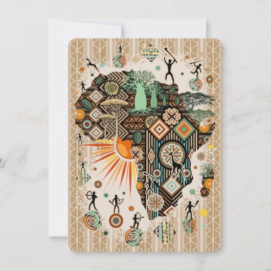 Africa Map Decorative Tribal Elements Pattern (Front)