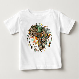 Africa Map Decorative Tribal Elements Pattern Baby T-Shirt