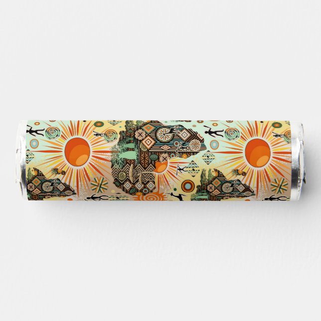 Africa Map Decorative Tribal Elements Pattern Breath Savers® Mints (Front)