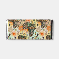 Africa Map Decorative Tribal Elements Pattern