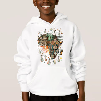 Africa Map Decorative Tribal Elements Pattern Hoodie