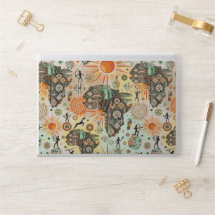 Africa Map Decorative Tribal Elements Pattern HP Laptop Skin