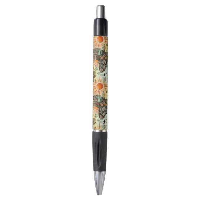 Africa Map Decorative Tribal Elements Pattern Pen (Front Vertical)