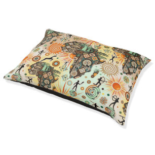 Africa Map Decorative Tribal Elements Pattern Pet Bed